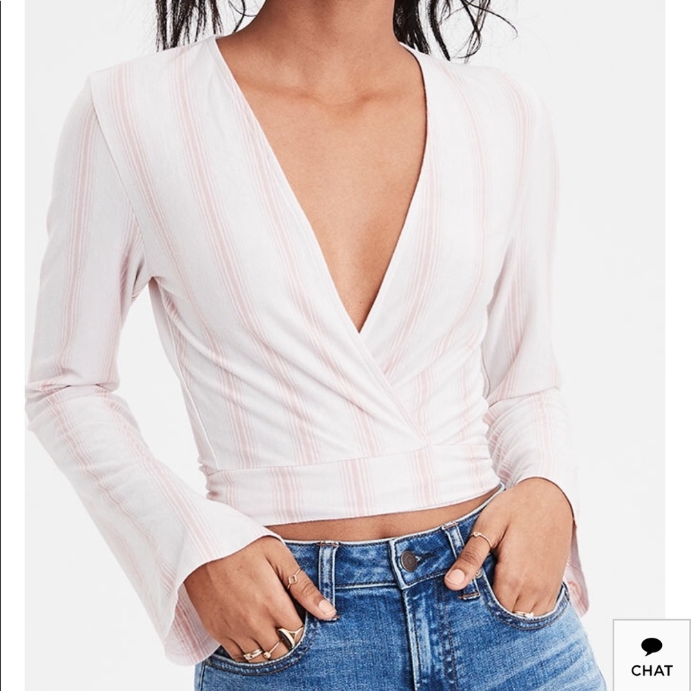 American Eagle wrap crop top